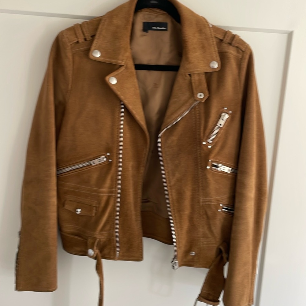 The Kooples suede biker jacket. Size Medium. Silver hardware.